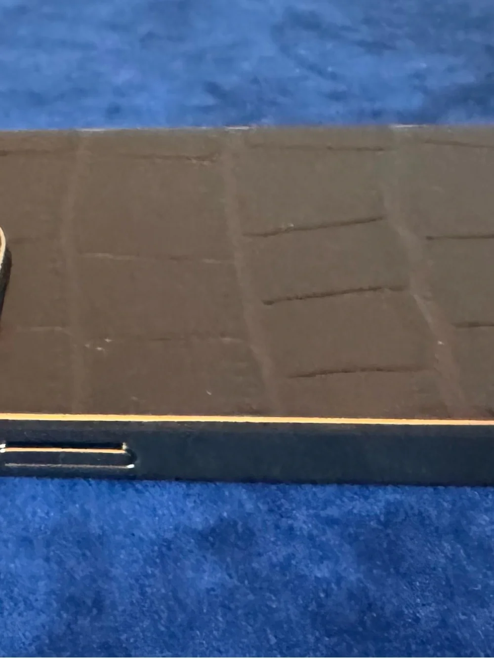 Aspinal of London iPhone 15 Pro Leather Case Deep Shine Amazon Brown Croc